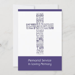 Convite Bíblias Versos do Serviço Memorial John 14 Purple