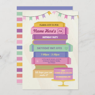 Convite Biblioteca de Aniversários do Livro Convidam Lendo