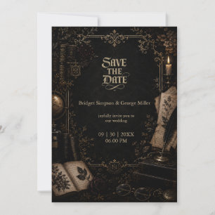 Convite Biblioteca de Casamento de Livros de Academia Somb