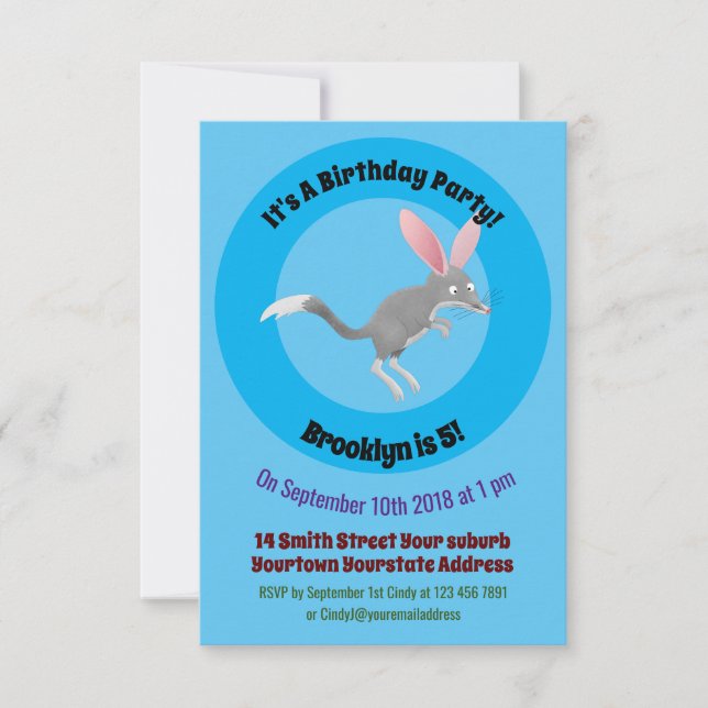 Convite Bicicleta australiano feliz e giro (Frente)