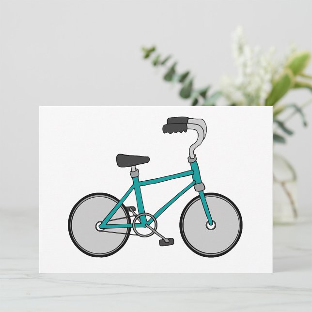 Convite Bicicleta Azul Simples Bicicleta Retro (Criador carregado)
