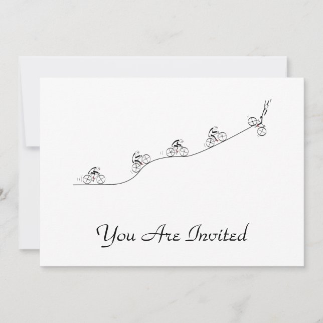 Convite Bicicleta indo sobre a colina (Frente)