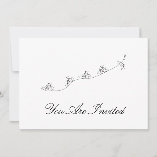 Convite Bicicleta indo sobre a colina (Frente)