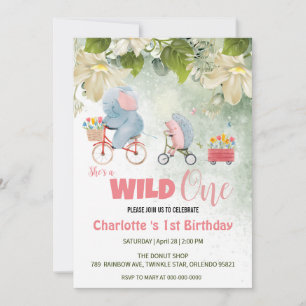 Convite Bicicleta primeiro aniversario de Animais Safari S