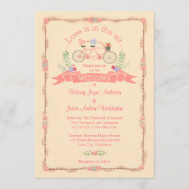 Convite Bicicleta Tandem, Aves e Banner Casamento