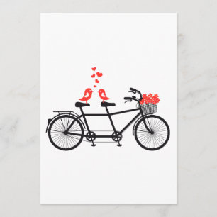 Convite bicicleta tandem com lindos passarinhos ap