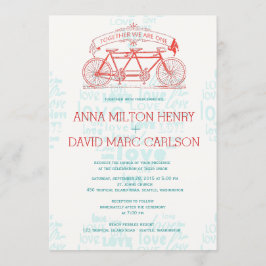 Convite Bicicleta Tandem / Juntos somos um Casamento
