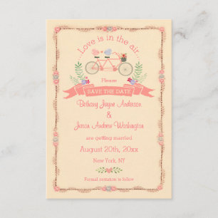 Convite Bicicleta Tandem, Pássaros e Banner Salvem a Data