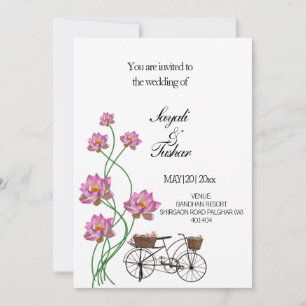 Convite Bicicleta Vintage Com Flores