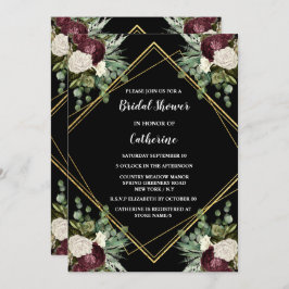 Convite Bico floral rosa de marrom branco