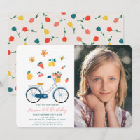 Bicycle Borboletas Frutas Foto Menina Aniversário