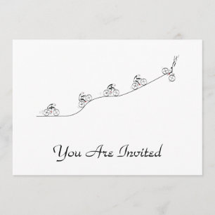 Convite Bicyclist que vai sobre o monte