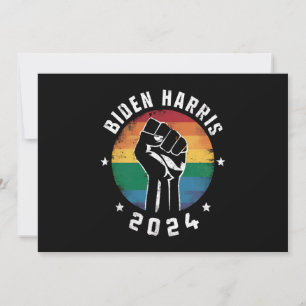 Convite Biden Harris 2024 LGBT Arco-íris Orgulho Gay Eleiç