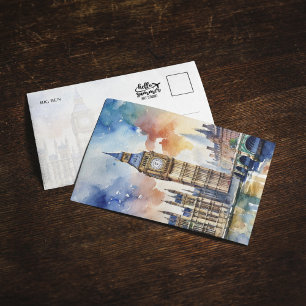 Convite Big Ben London Watercolor