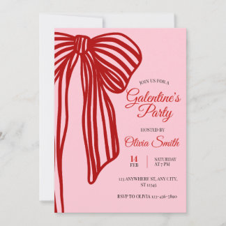 Convite big bow coquette galentines girls night party