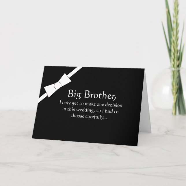 Convite Big Brother Groomsman Funny Invitation Card (Frente)