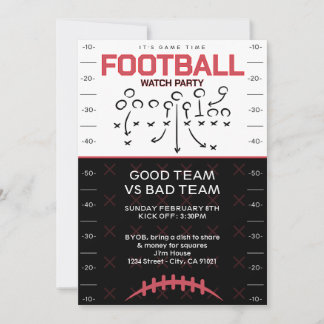 Convite BIG GAME Football Party Invitation