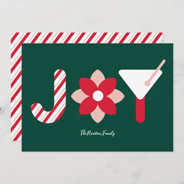 Convite Big Joy Pine Green Holiday Card (Frente/Verso)