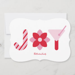 Convite Big Joy Red and Pink Holiday Card