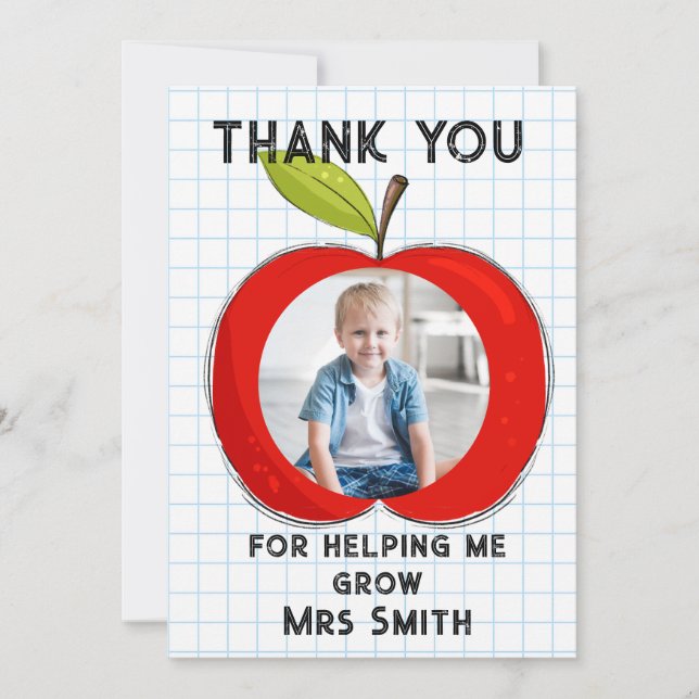 Convite Big RED apple it takes a big heart photo card (Frente)