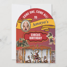 Convite Big Top Circus Birthday Party