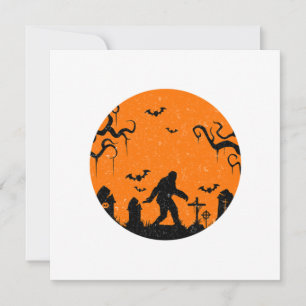 Convite Bigfoot Halloween Sasquatch Bats Horrick Ou T