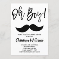 Bigode Chá de fraldas Mínimo Moderno Elegante