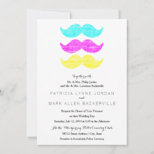 Convite Bigodes CMY (estilo letterpress)