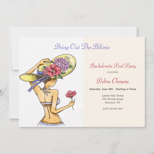 Convite Bikini Babe Invitation (Frente)