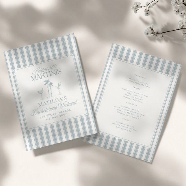 Convite Bikinis e martinis Bachelorette vintage Elegante (Criador carregado)