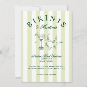 Convite Bikinis e Martinis Fim de Semana de Despedida de S