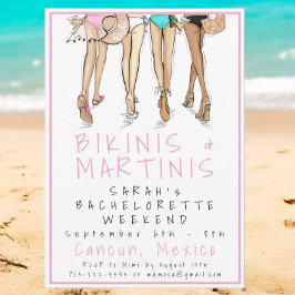 Convite Bikinis e Martinis Fim de Semana de Solteira / Noi