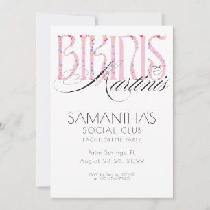 Convite Bikinis & Martini Beach Bach Bachelorette Tropical