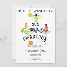 Convite Bikinis & Martinis - Pool Tropical Hen Bachelorett