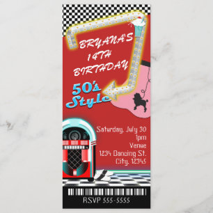 Convite bilhete da festa de aniversário do tema do estilo