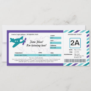 Convite Bilhete da passagem de embarque do aniversário