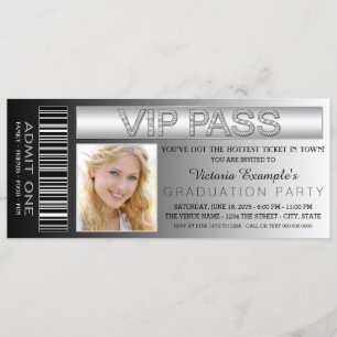 Convite Bilhete de admissão ao Passaporte VIP Preto Festa 