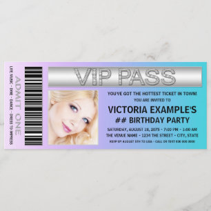 Convite Bilhete de admissão festa de aniversário