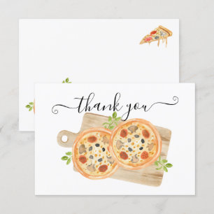 Convite Bilhete de Agradecimento Amor & Pizza
