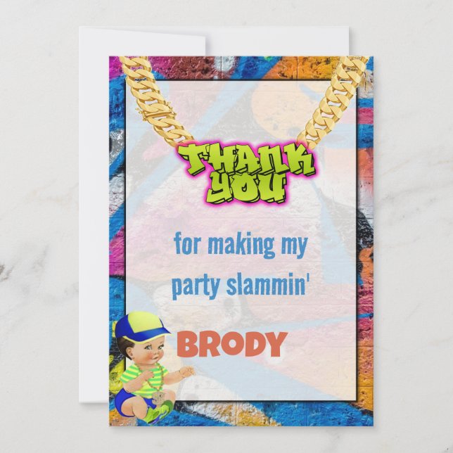 Convite Bilhete de agradecimento do Príncipe Bebê Fly (Frente)