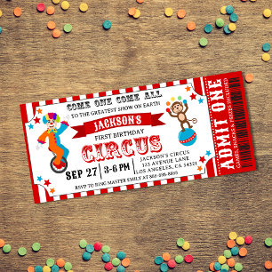 Convite Bilhete de Aniversário de criança do Festival de C