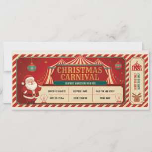Convite Bilhete de Carnaval de Natal Surpresa Revelação Pr