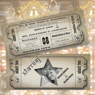 Convite Bilhete de Casamento Medieval Vintage do Velho Mun