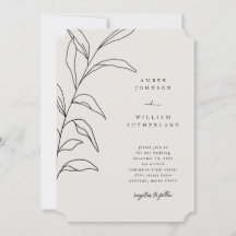 Bilhete de Casamento Stem Desenhado À Mão