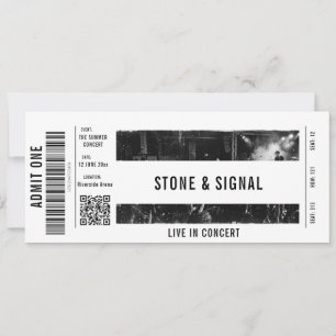 Convite Bilhete de Concerto Personalizado