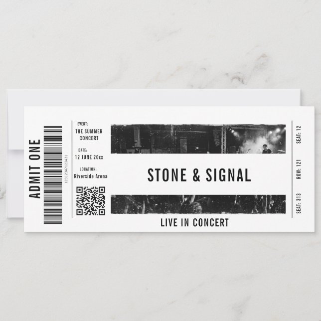 Convite Bilhete de Concerto Personalizado  (Frente)