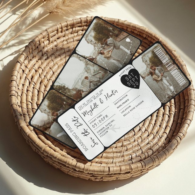 Convite Bilhete de Embarque de Destino (Destination Wedding Boarding Pass Plane Ticket Invitation)