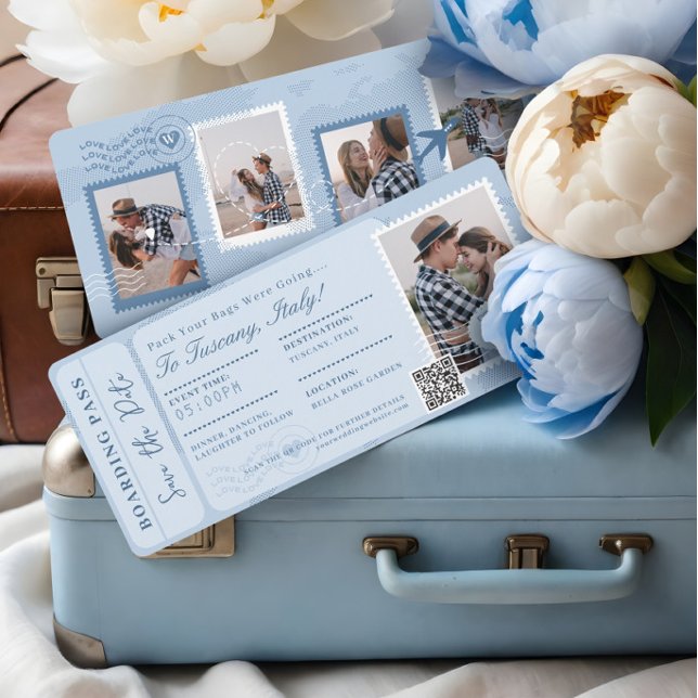 Convite Bilhete de Embarque de Destino (Destination Wedding Boarding Pass Plane Ticket Invitation)