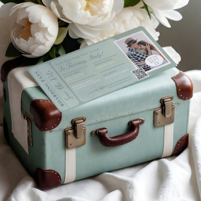 Convite Bilhete de Embarque de Destino (Destination Wedding Boarding Pass Plane Ticket Invitation)