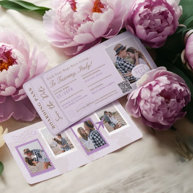 Convite Bilhete de Embarque de Destino (Destination Wedding Boarding Pass Plane Ticket Invitation)